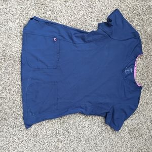 HeartSoul Petite Large Navy Scrub Top